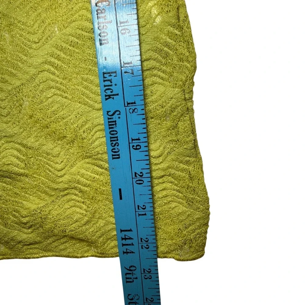 Zara Womens‎ Lime Green Pointelle Knit Open Back Long Sleeve Top Size Medium